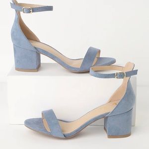 Lulus Suede blue block heels